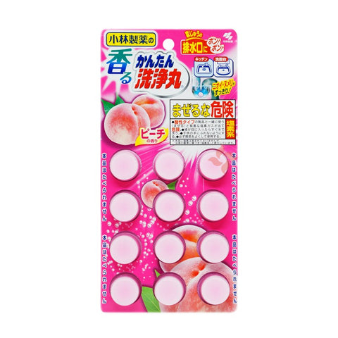 日本KOBAYASHI小林制药 多功能强力 下水道管道清洗丸 水蜜桃香 12枚入