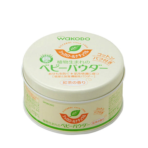日本Wakodo和光堂婴幼儿宝宝茶香植物爽身粉玉米淀粉（无滑石）120g